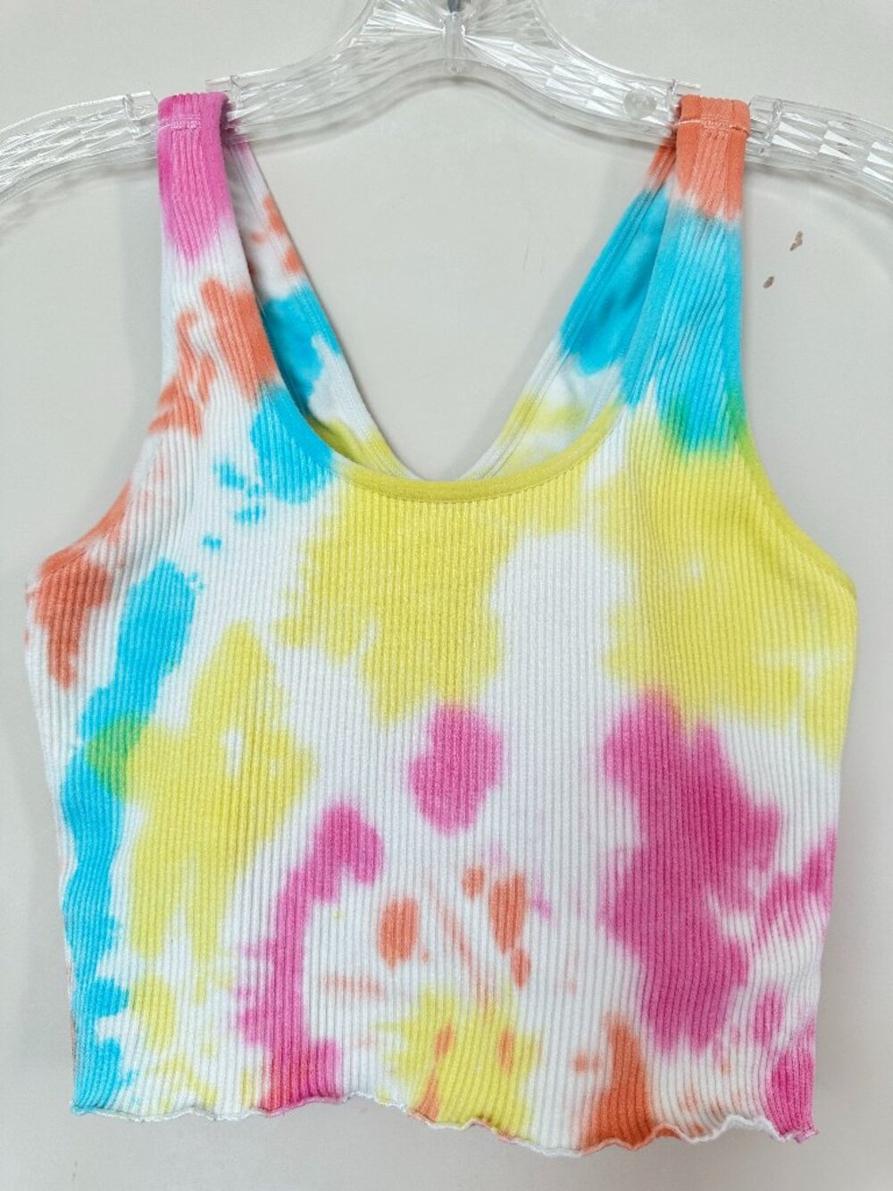 Spiritual Gangster Grateful Dead Amor Crop Tank Tie Dyed Lined w/ Shelf Bra XS/S